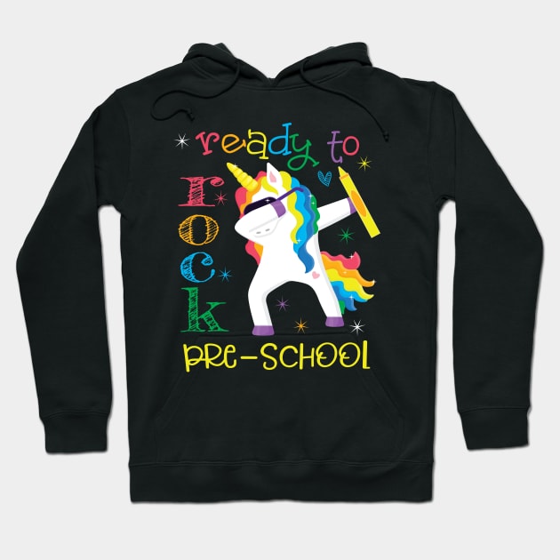 Dabbing Ready To Rock Pre-School Unicorn 1st Day Of School Hoodie by Kimmicsts